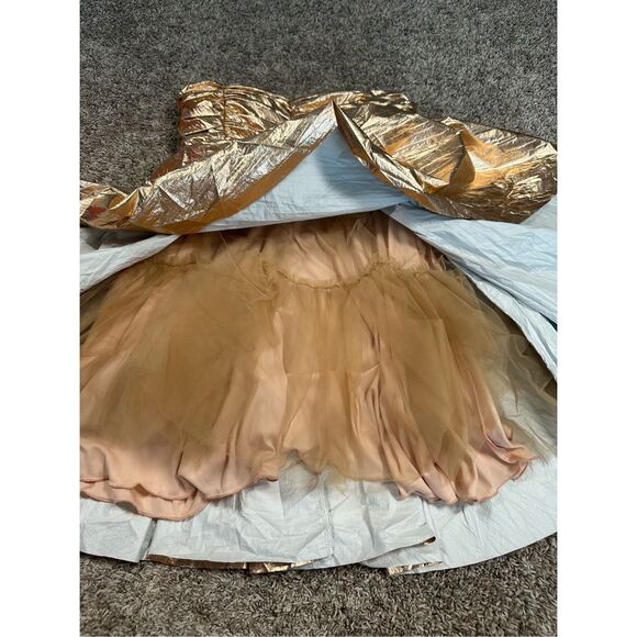 NWT ANIYE BY Malu Mini Dress Strapless Metallic Gold Womens M Circle Skirt Party - Picture 9 of 16